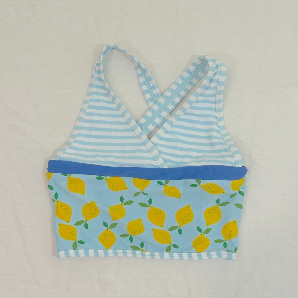 Hanna Anderson Swimwear Girls Tankini Swim Top Lemon Print Size 140